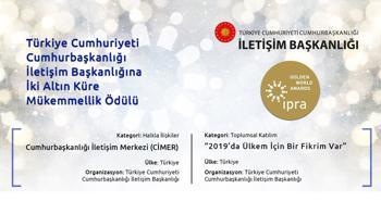 Altın Küre Mükemmellik Ödülleri’nde Cumhurbaşkanlığı İletişim Başkanlığına iki ödül Altın Küre Mükemmellik Ödülleri’nde Cumhurbaşkanlığı İletişim Başkanlığına iki ödül