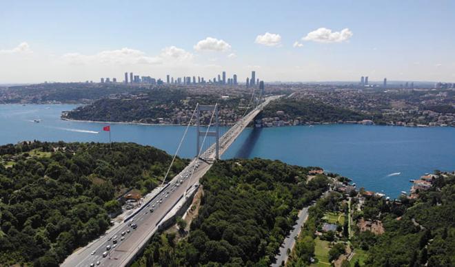 FSM Köprüsü’nde birinci etap tamamlandı! Havadan görüntülendi FSM Köprüsü’nde birinci etap tamamlandı! Havadan görüntülendi