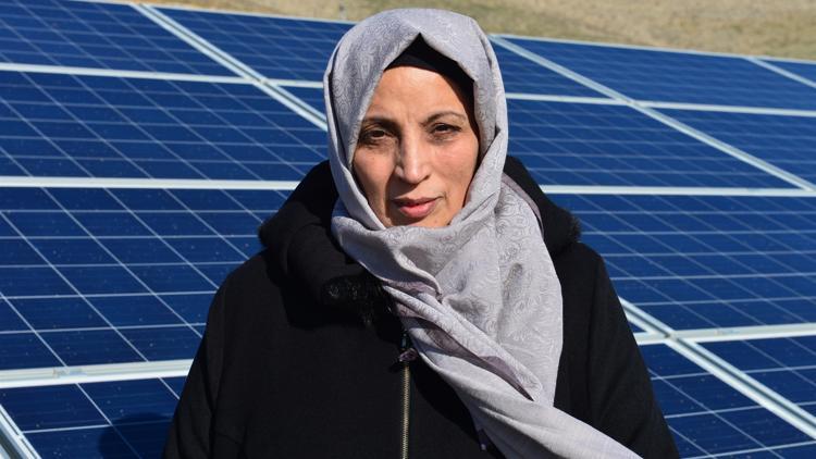 Kadın girişimci arazisini "güneş tarlası"na çevirdi