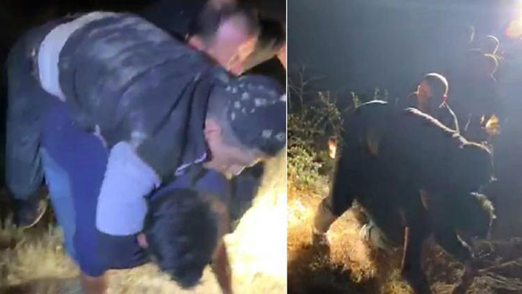 Polis, Suriyeli kaçak göçmeni kurtarıp ambulansa kadar sırtında taşıdı