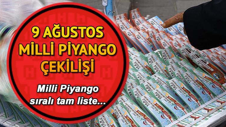 Milli Piyango çekiliş sonuçları açıklandı.. MPİ 9 Ağustos Milli Piyango sıralı tam liste
