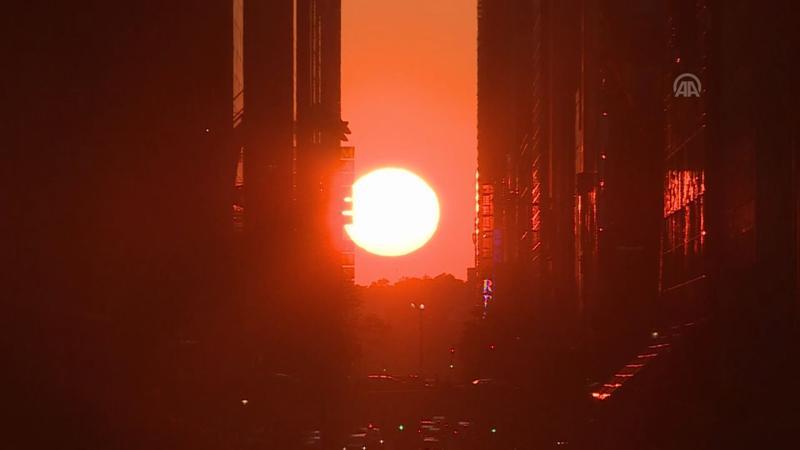 New York'ta gün batımı "Manhattanhenge"