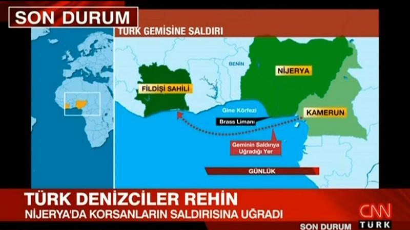 Nijerya'da 10 Türk gemici kaçırıldı