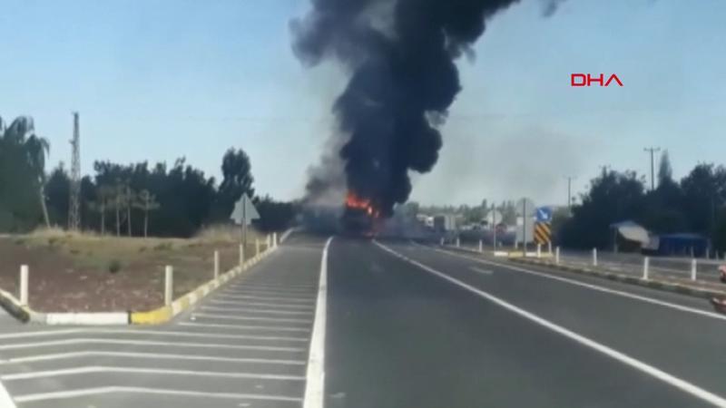 Mühimmat yüklü TIR'da yangın çıktı
