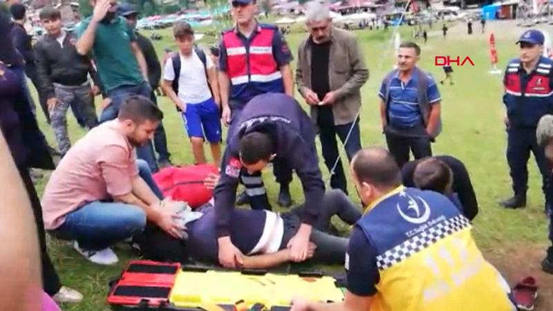 Ayder'de salıncaktan düşen adam yaralandı