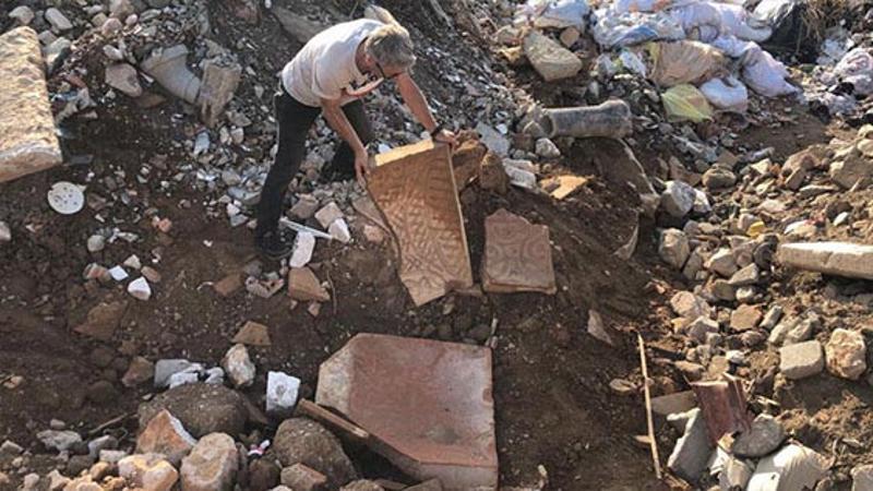 İznik'te tarihi eser molozların arasında bulundu