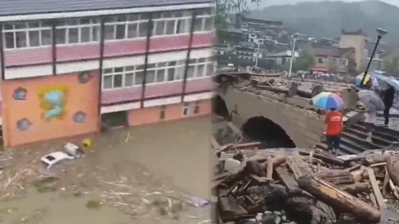 Çin'de şiddetli yağış sonrası heyelan