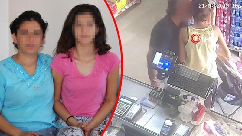 Markete giren küçük kızı taciz eden şahıs kamerada