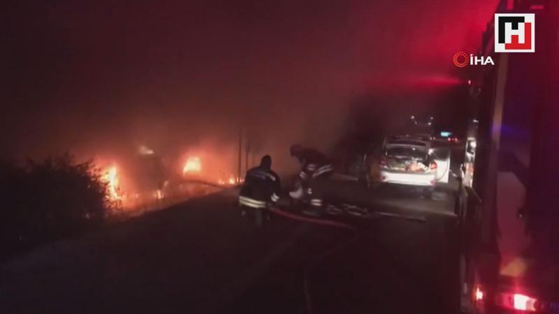 Alev topuna dönen otomobilden son anda çıkarıldılar: 1’i ağır 8 yaralı