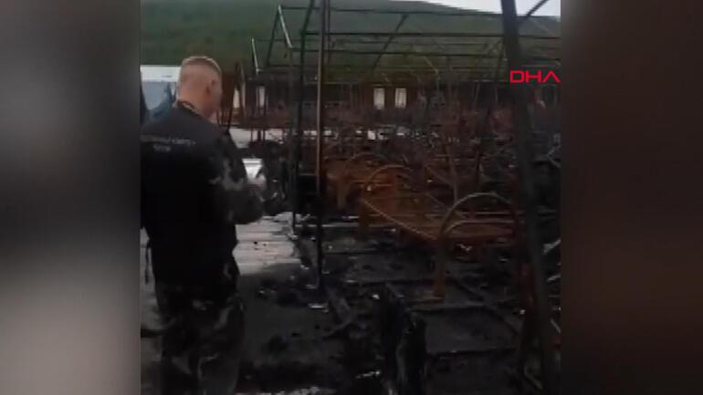 Rusya’da çadır kampında yangın can kaybına neden oldu