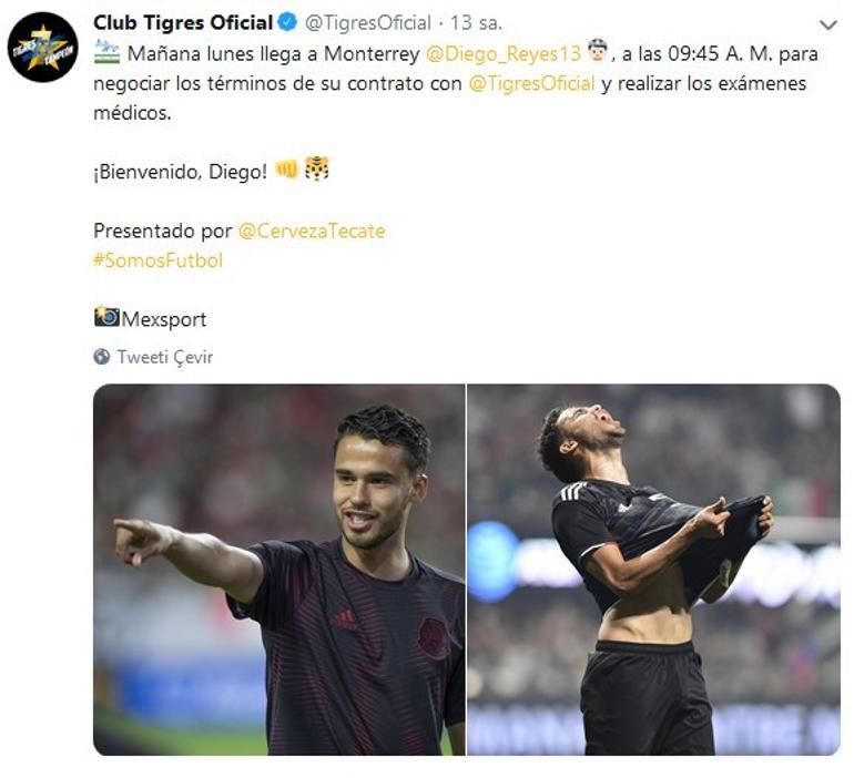 Transfer haberleri: Diego Reyes'in yeni adresi Tigres