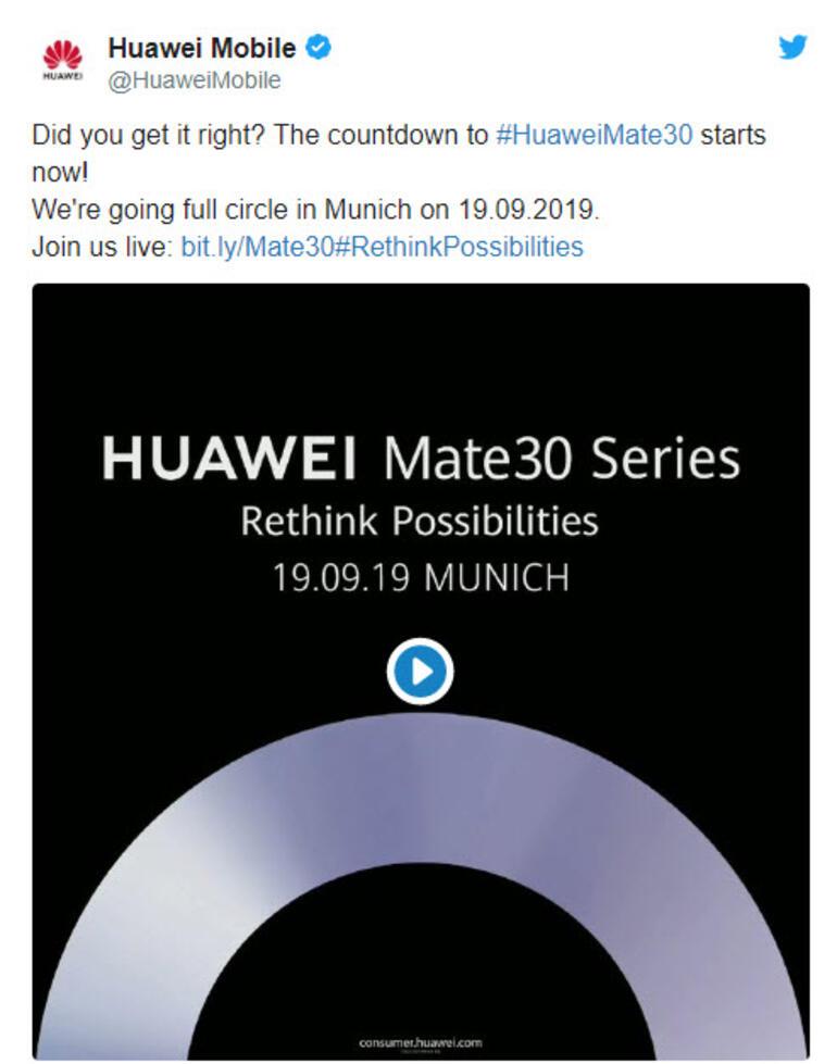 Huawei Mate 30 serisi telefonların çıkış tarihi kesinleşti