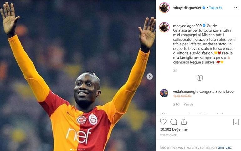 Diagne'den Galatasaray'a veda mesajı: 'Sonsuza kadar...'