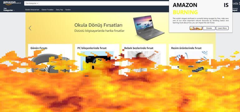 Amazon orman yangınına dikkat çeken Chrome eklentisi